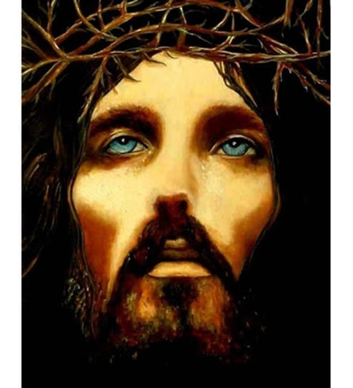 494x544 Buy Elite Collection Jesus With A Crown Of Thorns Multicolour - Canvas Painting Of Jesus
