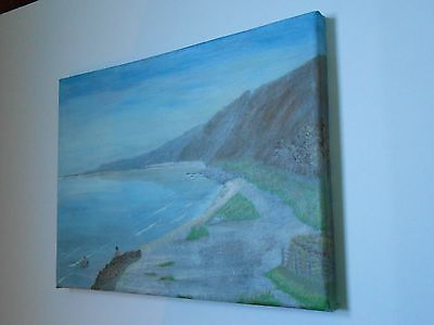 400x300 Omaha Beach Seascape Normandy France Original Oil Painting - Canvas Painting Omaha