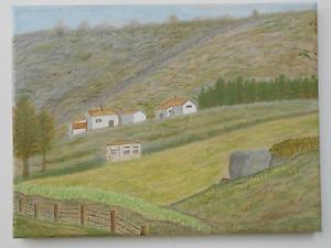 300x225 Oil Painting Of Omaha Hills And Cottages,normandy,france On Canvas - Canvas Painting Omaha