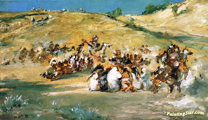 720x417 Omaha Dance, Northern Cheyennes, Tongue River Agency Artwork By - Canvas Painting Omaha