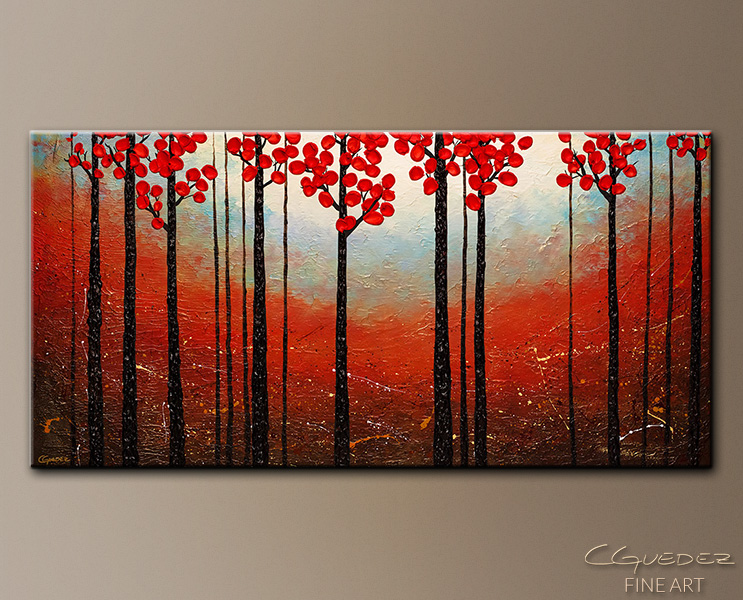 1 1 картина красная. Акрил арт под дерево. Red Painting Canvas.