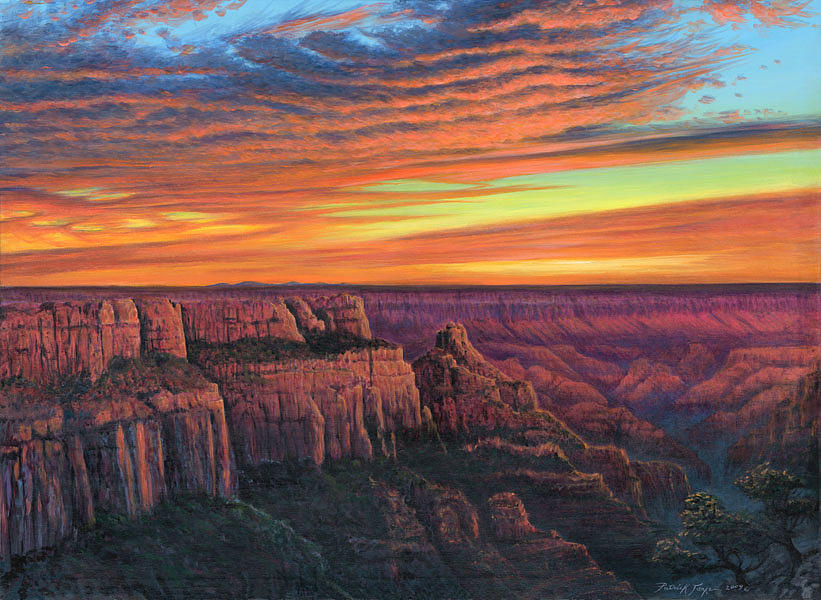 821x600 Grand Canyon Sunset Painting By Patrick Funke - Canyon Painting