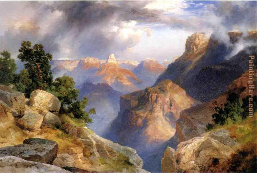 900x606 Thomas Moran Grand Canyon 1912 Painting Anysize 50% Off - Canyon Painting