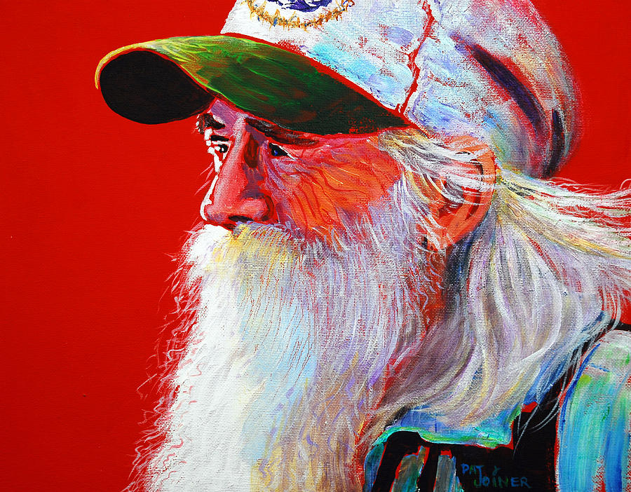 900x702 Bearded Man With Cap Painting By Pat Joiner - Cap Painting