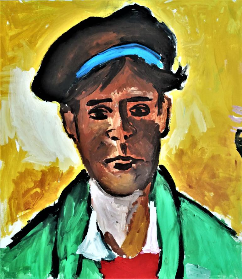 770x889 Saatchi Art Young Man With Cap Painting By J W Lohse - Cap Painting