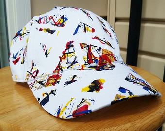 340x270 White Watercolor Hat Abstract Hat Customized Ball Cap - Cap Painting
