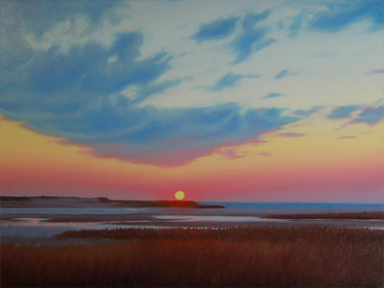 780x585 Low Tide In Cape Cod, Is A Painting Of A Sunset Near A Beach. - Cape Cod Painting