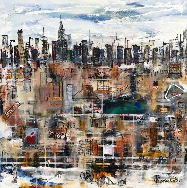 770x775 Saatchi Art New York Matrix Of Capitalism Painting By Marion Parker - Capitalism Painting
