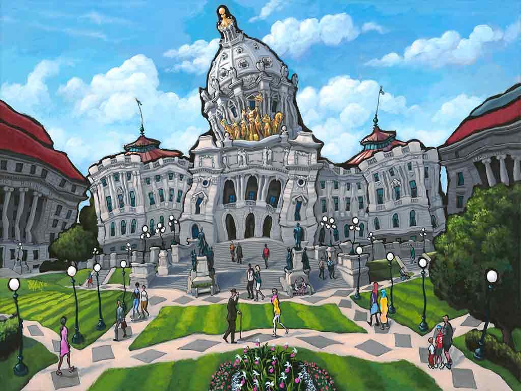 1024x768 Minnesota State Capitol - Capitol Building Painting