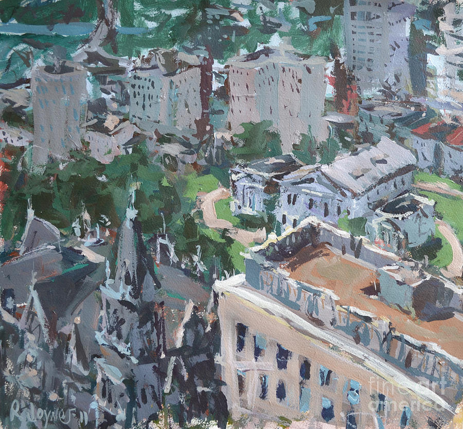 900x834 Original Contemporary Cityscape Painting Featuring Virginia State - Capitol Building Painting