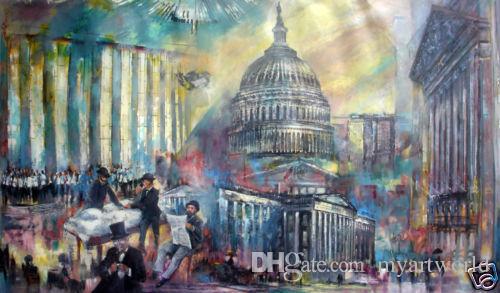 500x293 2018 Capitol Building Washington Dc City Views Usa,pure Hand - Capitol Building Painting