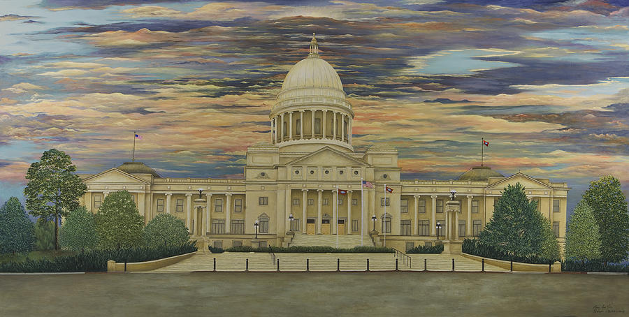 900x454 Arkansas State Capitol Painting By Mary Ann King - Capitol Building Painting