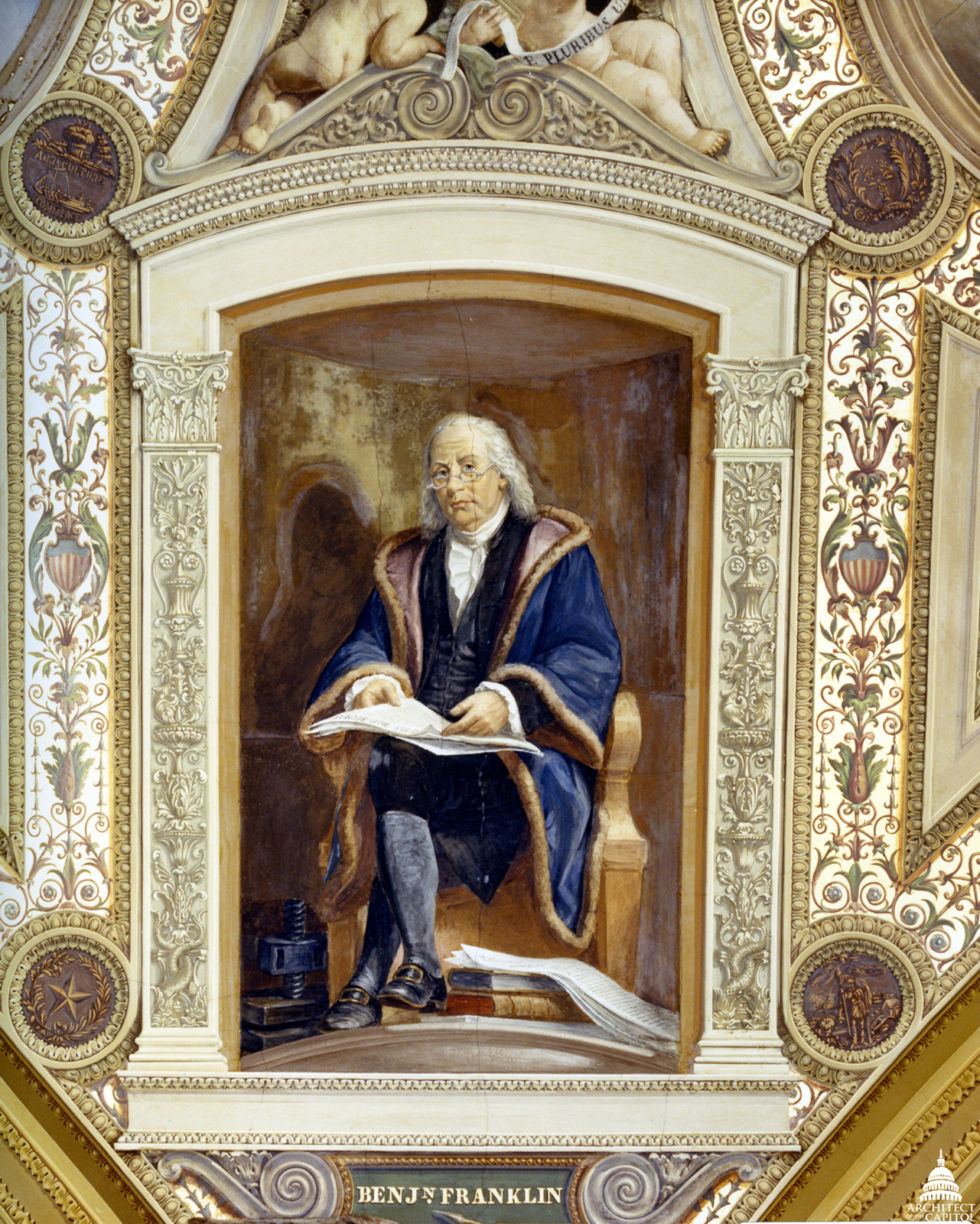 1281x1600 Artfully Yours, Benjamin Franklin Architect Of The Capitol - Capitol Hill Painting