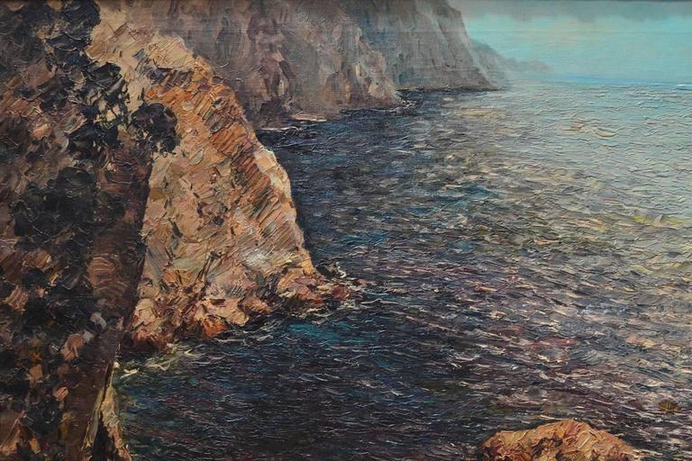 768x512 Isle Of Capri Oil Painting, Signed Matteo Sarno For Sale - Capri Painting