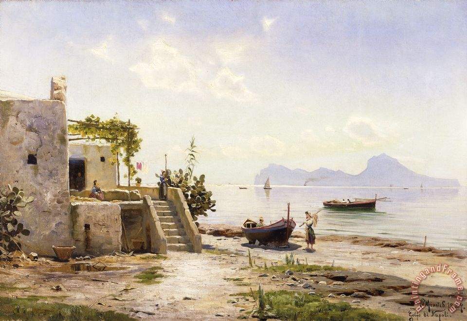 960x661 Peder Monsted From Sorrento Towards Capri Painting - Capri Painting