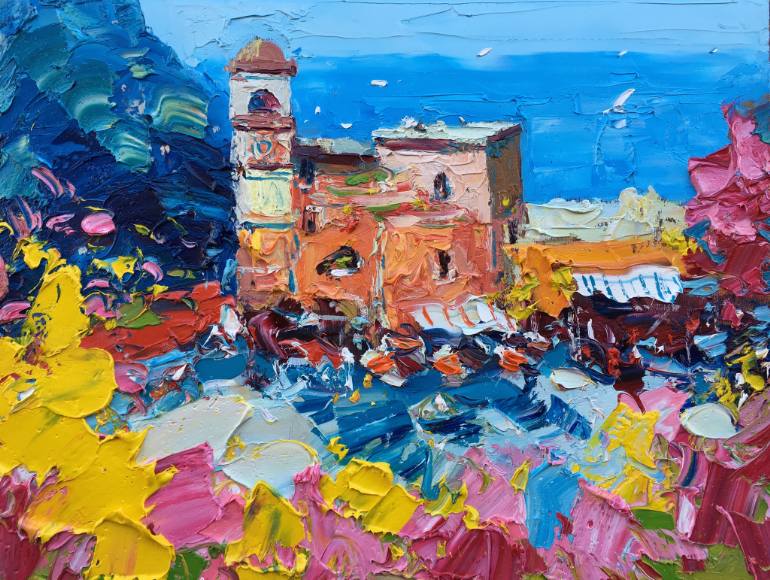 770x580 Saatchi Art La Piazzetta Di Capri Painting By Agostino Veroni - Capri Painting