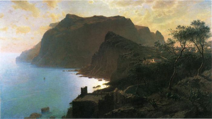 700x394 The Sea From Capri, 1875 - Capri Painting