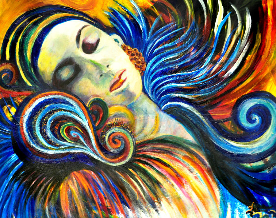 900x709 Capricorn Sleeps Painting By Jill Jacobs - Capricorn Painting