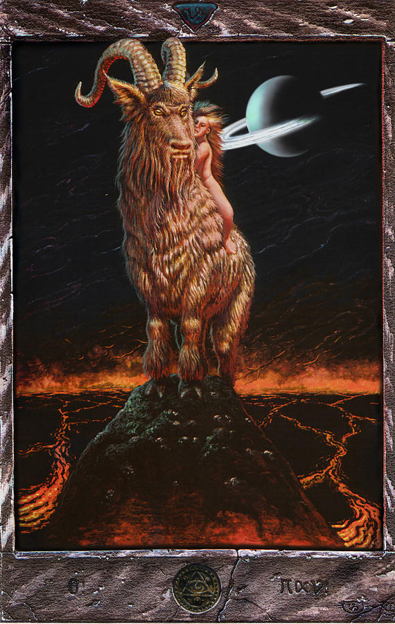 570x900 Capricorn The Deliverer Painting By Tony Hough - Capricorn Painting