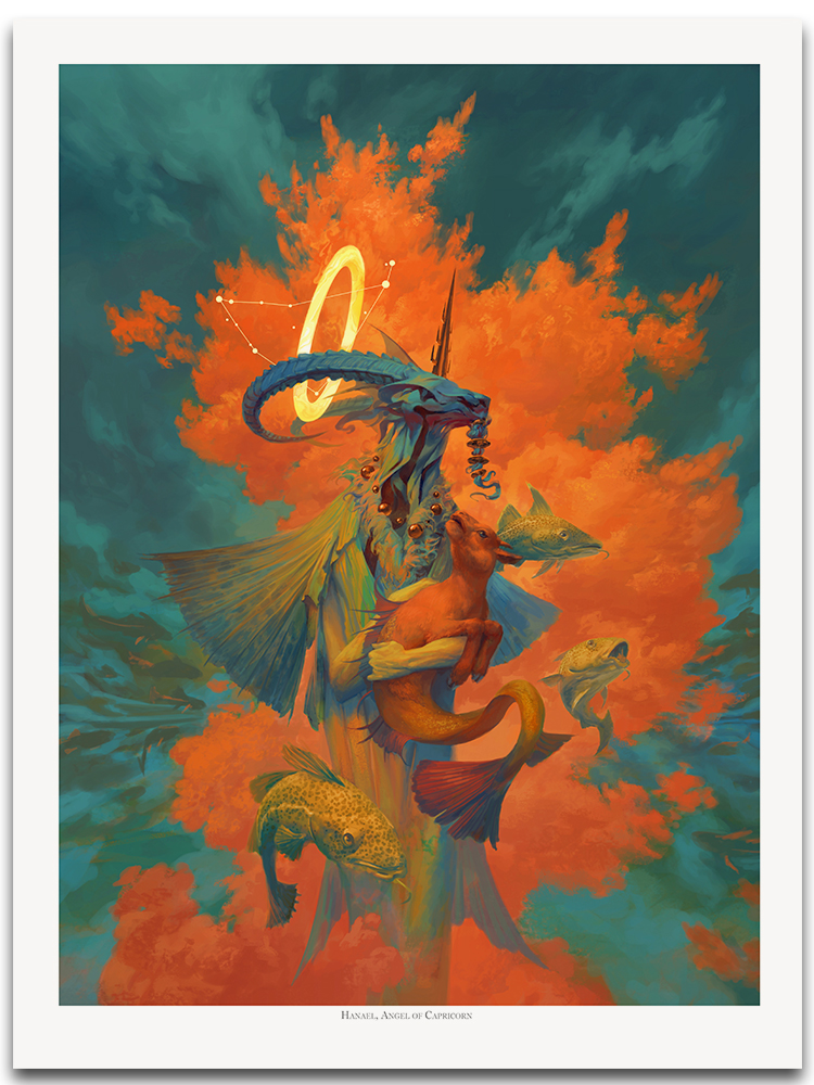 750x1000 Hanael, Angel Of Capricorn - Capricorn Painting