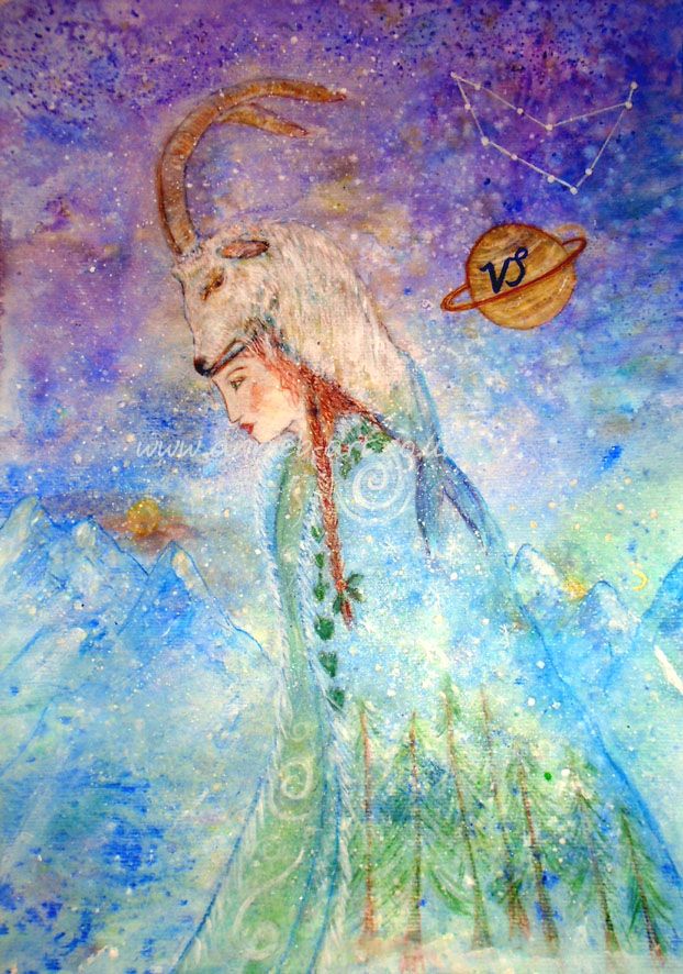622x886 The Zodiac Sign Of Capricorn, The Goat, Associated With Stability - Capricorn Painting