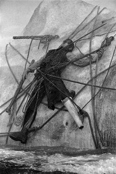 236x355 Try Works Moby Dick Illustration Book - Captain Ahab Painting