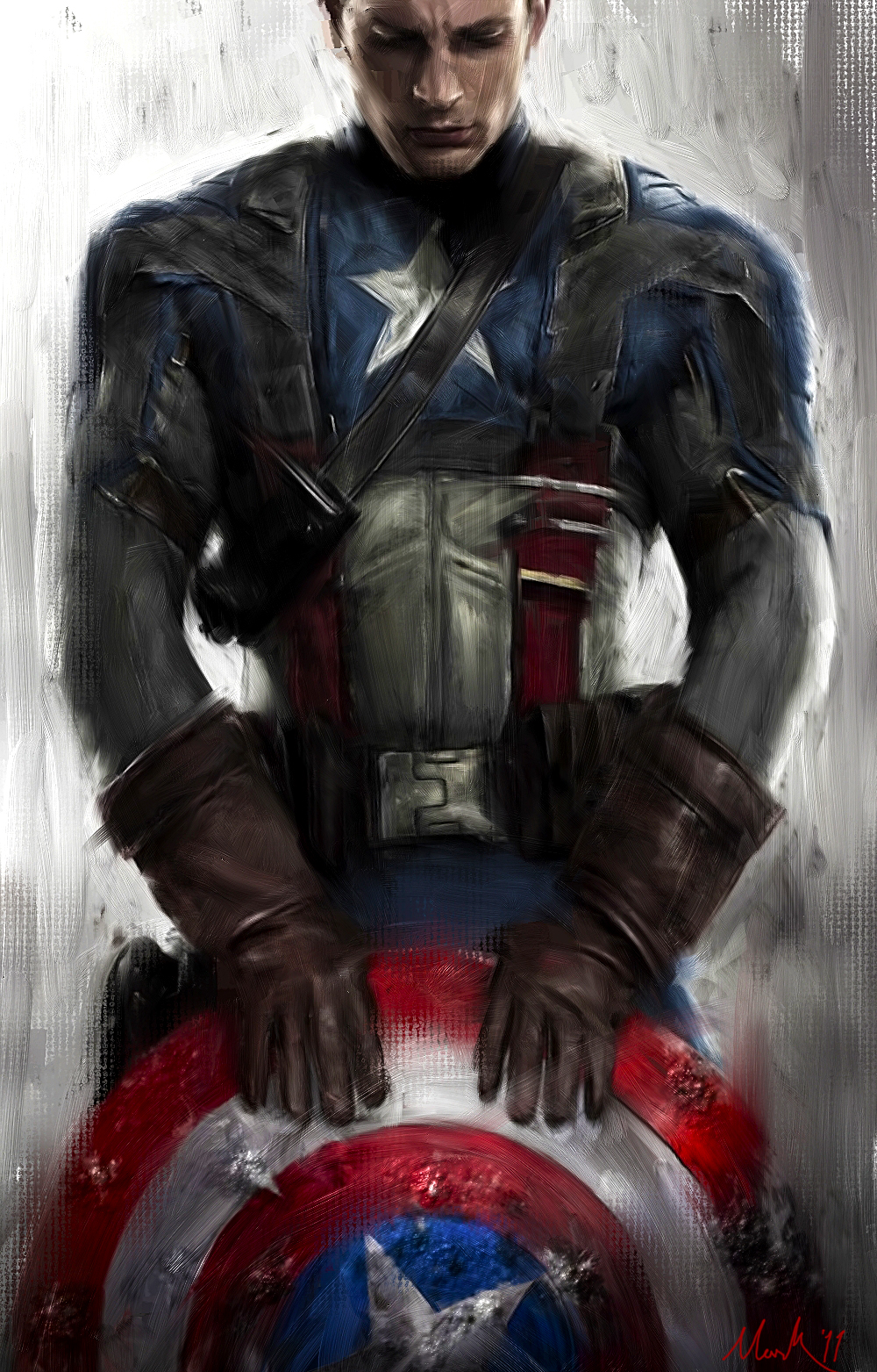 1000x1563 Captain America By Markhossain - Captain America Painting