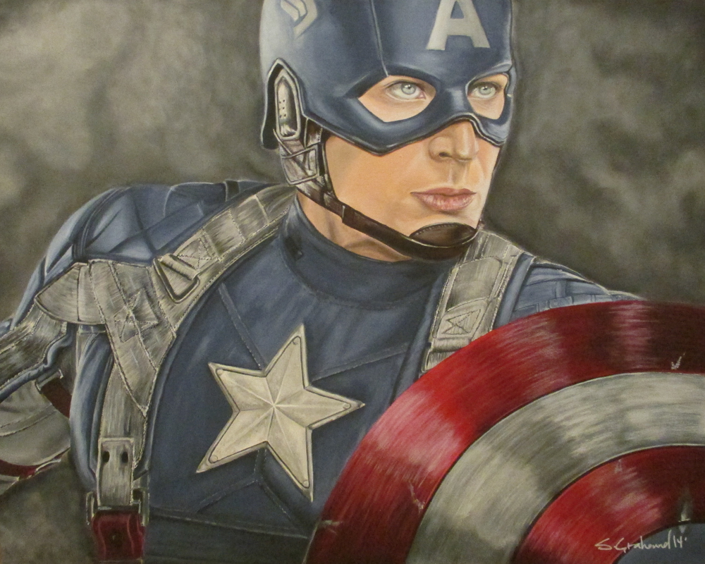1000x800 Captain America Painting By Artbystephanie87 - Captain America Painting