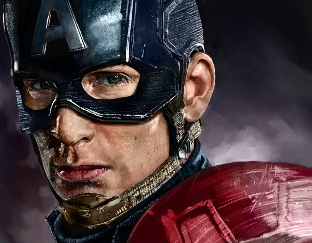 1013x788 Digital Painting - Captain America Painting