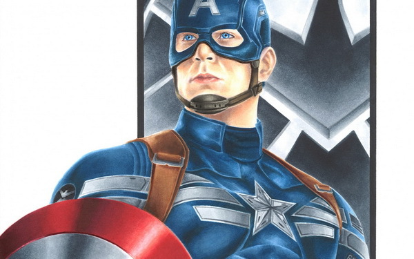 600x375 Print Art On Canvas Print Painting Artwork Captain America Steve - Captain America Painting