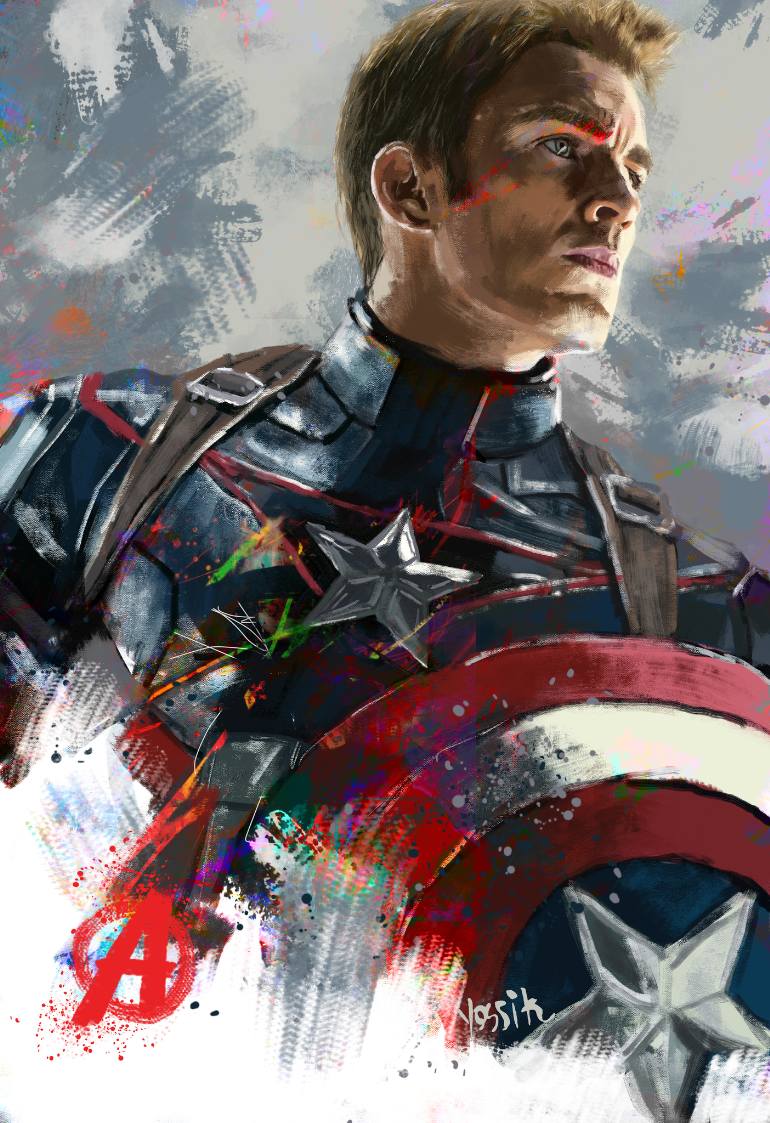 770x1123 Saatchi Art Captain America Painting By Yossi Kotler - Captain America Painting