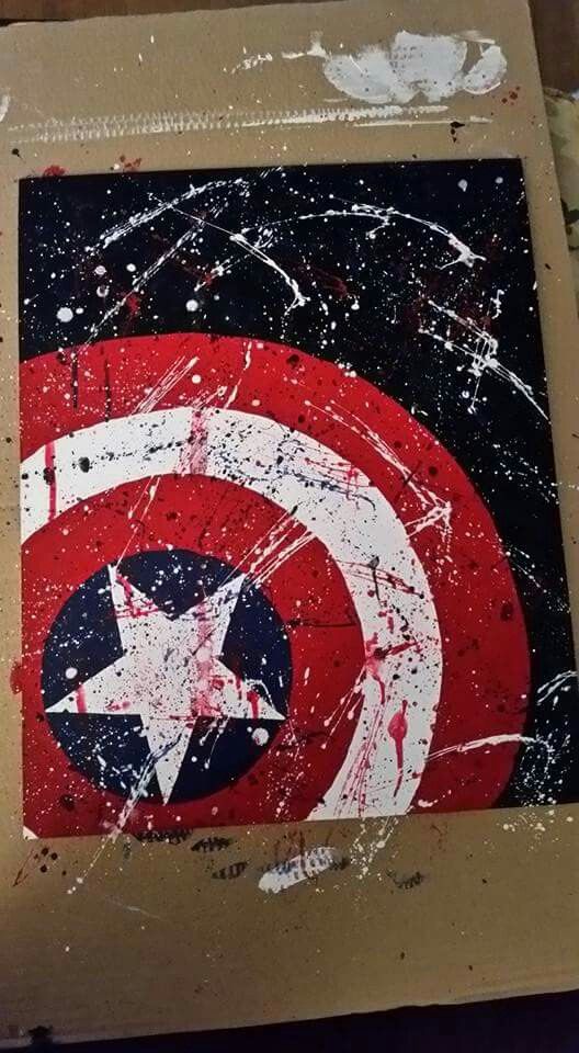 528x960 Captain America Shield Painting. This Will Be A Great Addition - Captain America Shield Painting