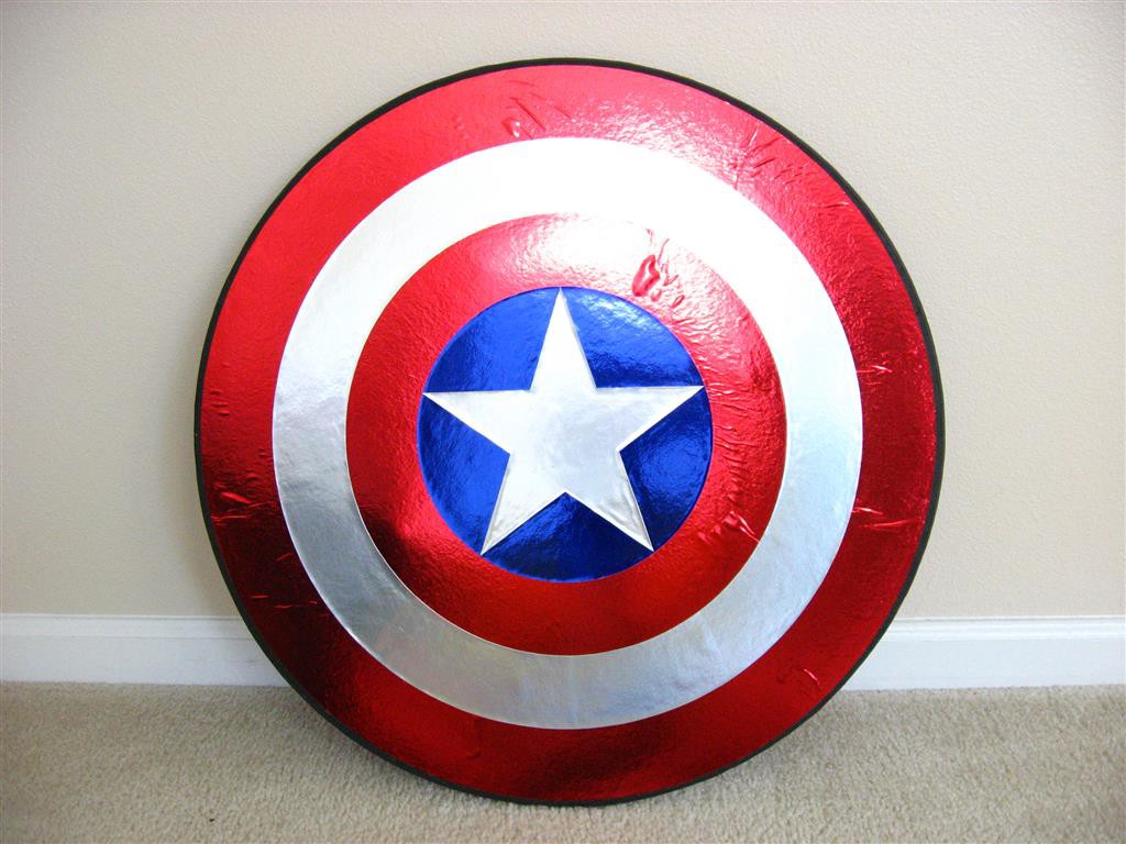 1024x768 Simple Flat Captain America Shield The Foam Cave - Captain America Shield Painting