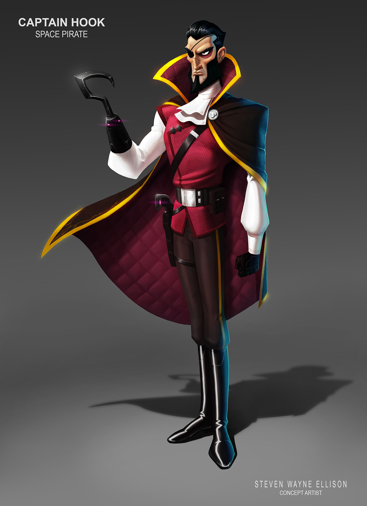 1200x1652 Captain Hook Redesign On Behance - Captain Hook Painting