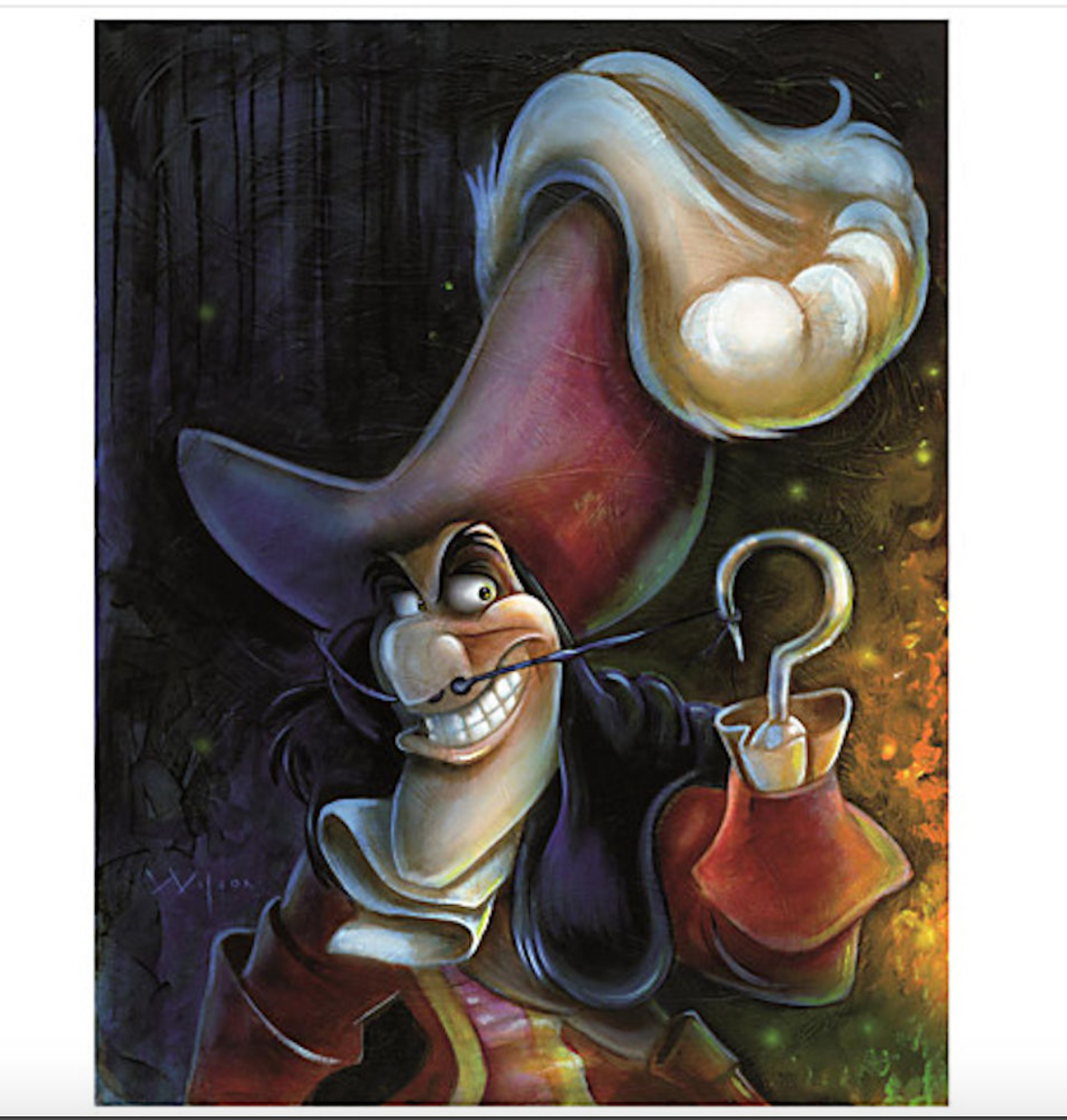 1178x1236 Disney Captain Hook By Artist Darren Wilson Poster Art Print 16 X - Captain Hook Painting