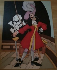 245x300 Disney Peter Pan Captain Hook Original Artwork Inks 9x12 Ebay - Captain Hook Painting