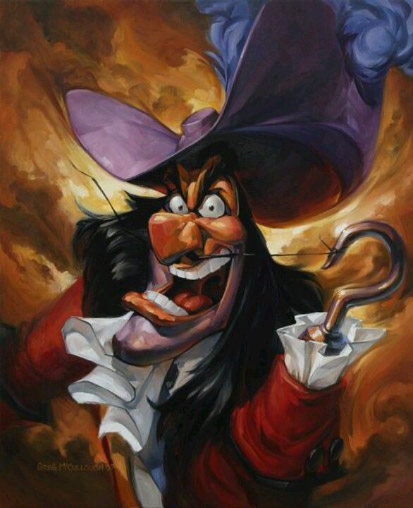 586x720 Great Captain Hook Painting. Black Pearl Plunder - Captain Hook Painting