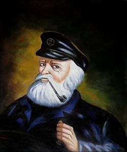 250x300 Old Sea Captain Repro, Quality Hand Painted Oil Painting, 20x24in - Captain Painting