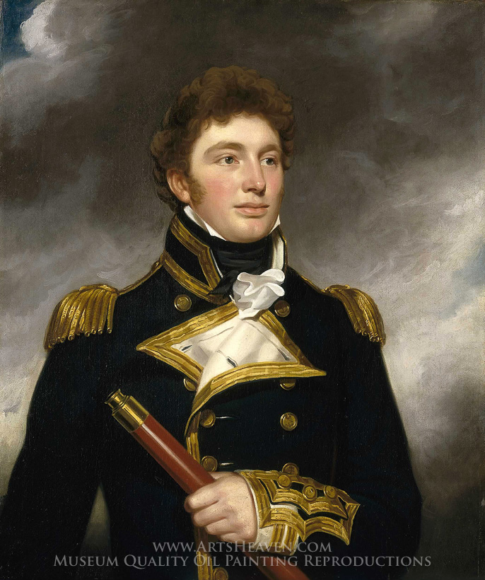 686x820 Reproduction Painting Samuel Lane Captain Sir William Hoste, Hand - Captain Painting