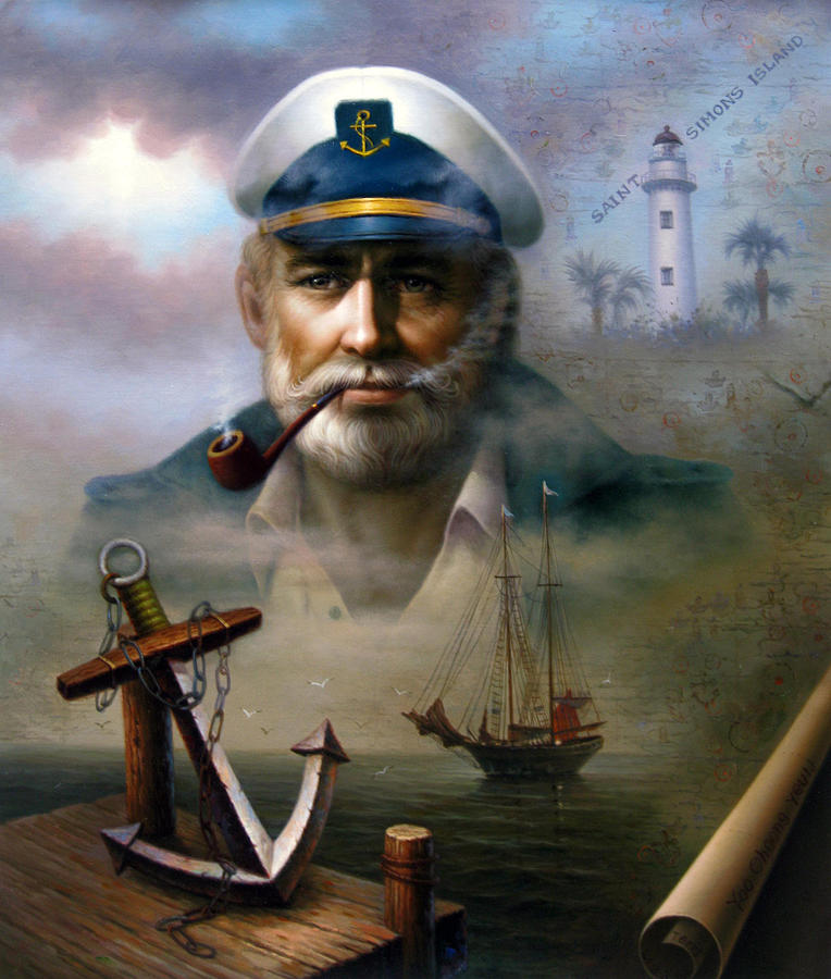 764x900 Saint Simons Island Sea Captain 2 Painting By Yoo Choong Yeul - Captain Painting