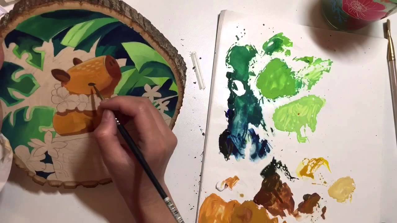 1280x720 Capybara Painting Using Gouache (Time Lapse Video) - Capybara Painting