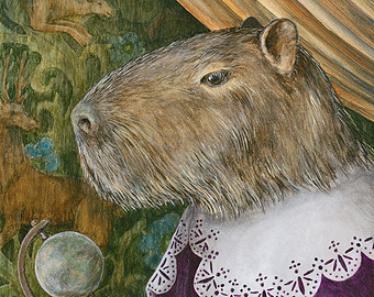 340x270 Capybara Portrait Etsy - Capybara Painting