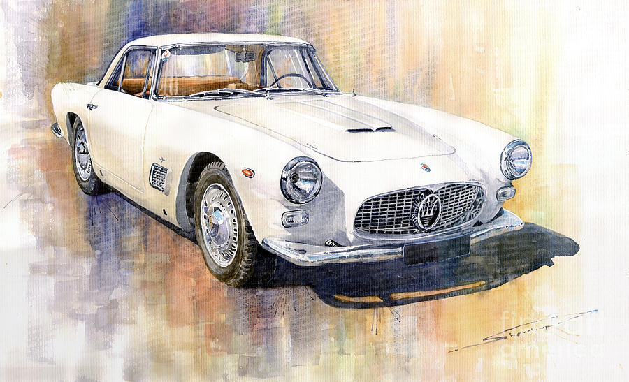 900x547 Maserati 3500gt Coupe Painting By Yuriy Shevchuk - Car Art Painting