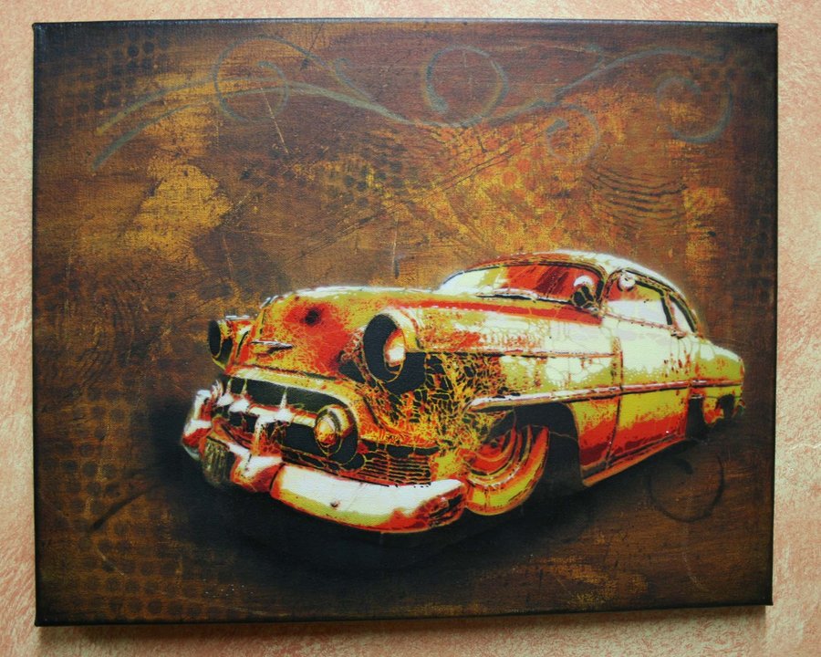 900x720 Rusty Car Canvas By Tony231 - Car Art Painting