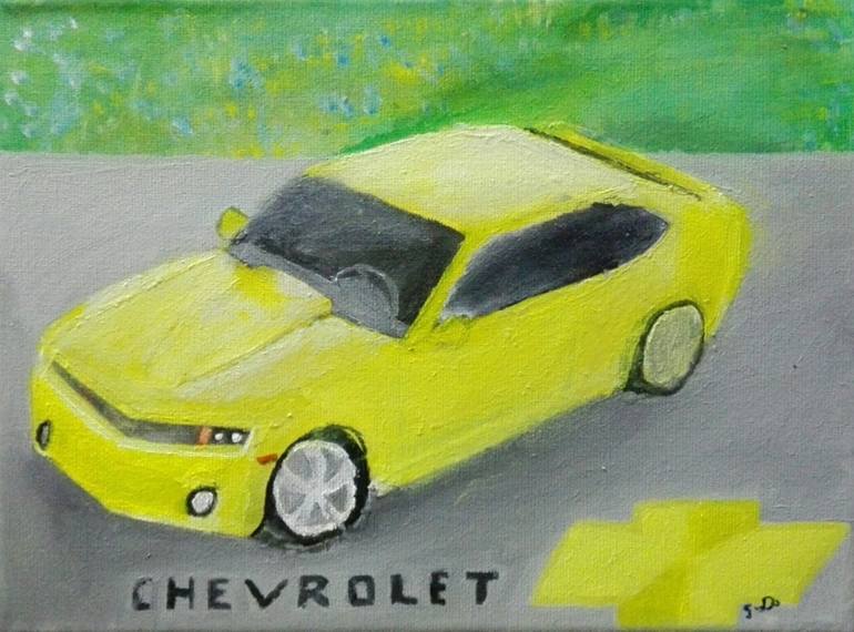 770x570 Saatchi Art Painting Of Yellow Car Painting By Tatjana Dojcinovic - Car Art Painting