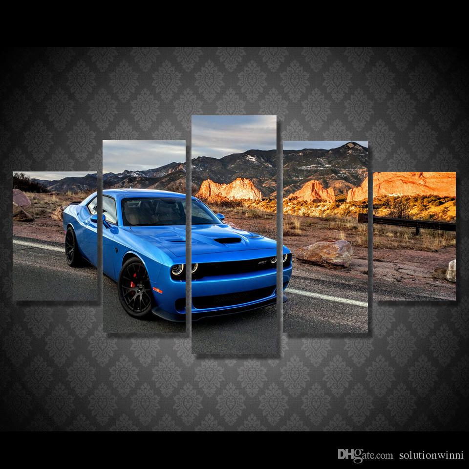 960x960 2018 Hd Printed Blue Car Painting Canvas Print Room Decor Print - Car Art Painting