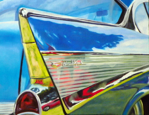 500x386 Mary Opat Art Sweet Ride Vintage Car Oil Painting By Arizona - Car Oil Painting