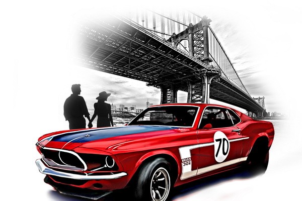 600x400 Popular Handsome Cars Oil Painting Reproduction For Kids Rooms - Car Oil Painting