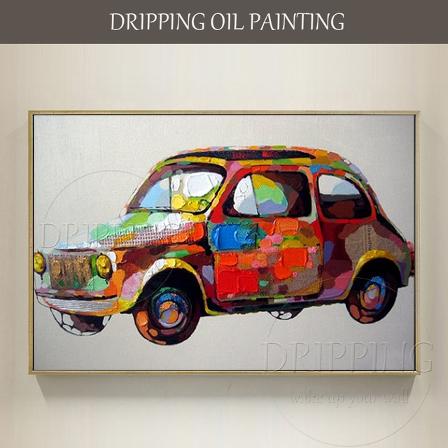 640x640 Unframed Hand Painted Canvas Oil Painting Car For Living Room - Car Oil Painting
