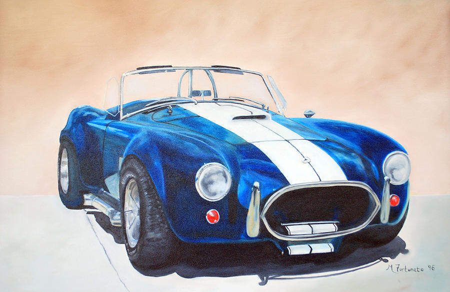 900x585 Ford Cobra In Oil Painting By Margaret Fortunato - Car Painting Canvas